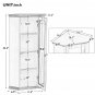 Freestanding Bathroom Cabinet with Glass Door, Corner Storage Cabinet for Bathroom, Living Room