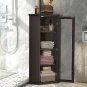 Freestanding Bathroom Cabinet with Glass Door, Corner Storage Cabinet for Bathroom, Living Room