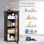 Freestanding Bathroom Cabinet with Glass Door, Corner Storage Cabinet for Bathroom, Living Room