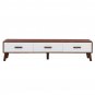 U-Can Modern TV Stand with 3 Drawers Adorned with Embossed Patterns for 65+ Inch TV