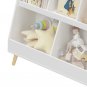 Kids Bookshelf and Toy Organizer, 5 Cubbies Wooden Open Bookcase, 2-Tier Baby Storage Organizer