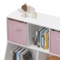 Kids Bookcase with Collapsible Fabric Drawers, Children's Toy Storage Cabinet for Playroom, Bedroom