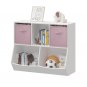 Kids Bookcase with Collapsible Fabric Drawers, Children's Toy Storage Cabinet for Playroom, Bedroom