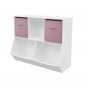 Kids Bookcase with Collapsible Fabric Drawers, Children's Toy Storage Cabinet for Playroom, Bedroom