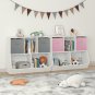 Kids Bookcase with Collapsible Fabric Drawers, Children's Toy Storage Cabinet for Playroom, Bedroom