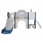 Kids Slide Playset Structure 9 in 1, Freestanding Spaceship Set with Slide, Arch Tunnel, Ring Toss