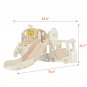 Kids Slide Playset Structure 9 in 1, Freestanding Castle Climbing Crawling Playhouse with Slide