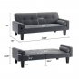 Futon Sofa Bed Convertible Couch Bed with Armrests Modern Living Room Linen Sofa Bed, Recliner