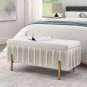 Storage Bench with Cedar Wood Veneer, Large Storage Ottoman with Electroplate Iron Legs