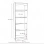 White 72-inch High Bookcase with Soft Arches and 5 Shelves