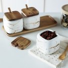 Color: White, Style: Single - Nordic Gold Marble Jar Set Color: White, Style: Single - Nordic Gold Marble Jar Set