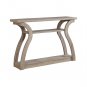 47" Taupe Floor Shelf Console Table With Storage