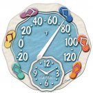 Taylor Precision Products 91620T 12-Inch Sandals Thermometer with Clock Taylor Precision Products 91620T 12-Inch Sandals Thermometer with Clock