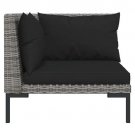 vidaXL 10 Piece Patio Lounge Set with Cushions Poly Rattan Dark Gray vidaXL 10 Piece Patio Lounge Set with Cushions Poly Rattan Dark Gray