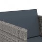 vidaXL 11 Piece Patio Dining Set with Cushions Poly Rattan Gray