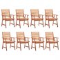 vidaXL Patio Dining Chairs 8 pcs with Cushions Solid Acacia Wood
