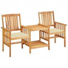vidaXL Patio Chairs with Tea Table and Cushions Solid Acacia Wood vidaXL Patio Chairs with Tea Table and Cushions Solid Acacia Wood