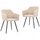vidaXL Dining Chairs 2 pcs Cream Fabric