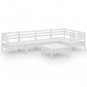 vidaXL 6 Piece Patio Lounge Set Solid Pinewood White