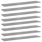 vidaXL Bookshelf Boards 8 pcs Concrete Gray 39.4"x7.9"x0.6" Engineered
