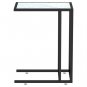 vidaXL Computer Side Table White Marble 19.7"x13.8"x25.6" Tempered Glass