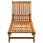 vidaXL Patio Sun Lounger with Cushion Solid Acacia Wood