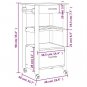 vidaXL Kitchen Trolley MONZA 18.9"x15.7"x35.4" Solid Wood Pine