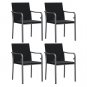 vidaXL Patio Chairs with Cushions 4 pcs Black 22"x23.2"x33.1" Poly Rattan