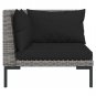 vidaXL 11 Piece Patio Lounge Set with Cushions Poly Rattan Dark Gray