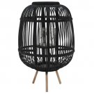 vidaXL Freestanding Candle Lantern Holder Bamboo Black vidaXL Freestanding Candle Lantern Holder Bamboo Black