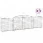vidaXL Arched Gabion Baskets 3 pcs 157.5"x11.8"x39.4"/47.2" Galvanized Iron