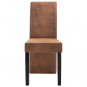 vidaXL Dining Chairs 4 pcs Brown Faux Suede Leather