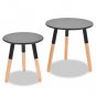 vidaXL Side Table Set 2 Pieces Solid Pinewood Black