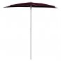 vidaXL Garden Half Parasol with Pole 70.9"x35.4" Bordeaux Red