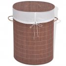 vidaXL Bamboo Laundry Bin Oval Brown vidaXL Bamboo Laundry Bin Oval Brown