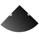 vidaXL Corner Shelves 2 pcs with Chrome Supports Glass Black 9.8"x9.8" vidaXL Corner Shelves 2 pcs with Chrome Supports Glass Black 9.8"x9.8"