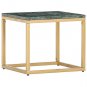 vidaXL Coffee Table Green 15.7"x15.7"x13.8" Real Stone with Marble Texture