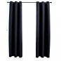 vidaXL Blackout Curtains with Rings 2 pcs Black 37"x95" Fabric