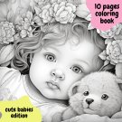 10-page Printable Realistic Baby Portraits Coloring Book