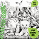 11-Page Printable Jungle Animals Coloring Book
