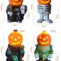 Halloween Luminous Pumpkin Knight Ghost Statue Glowing Pumpkin Head Resin Sculpture Ornaments
