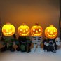 Halloween Luminous Pumpkin Knight Ghost Statue Glowing Pumpkin Head Resin Sculpture Ornaments
