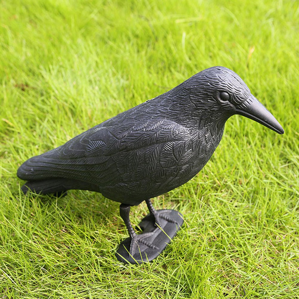 2pcs Haunted House Crow Decoration Halloween Crow Figurine Black