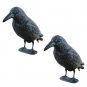 2pcs Haunted House Crow Decoration Halloween Crow Figurine Black