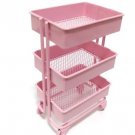Pink Mini car with wheels Floor storage shelves dollhouse Mini furniture bookshelves