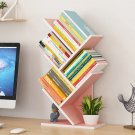 Pink Storage Holders Racks 4 Shelf Tree Bookshelf Floor Desk Stand Bookcase Display Shelves for