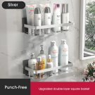 Storage Holders Racks Aluminum Shelf For Bathroom Kitchen Organizer Shelves Silver