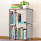 Bookcase Book Shelves Bookshelf Storage Bin Books Display  Folding Rack 3 floors gray