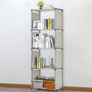 Bookcase Book Shelves Bookshelf Storage Bin Books Display  Folding Rack 5 floors gray
