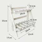 White Storage Holders Racks Desktop Rack Wooden Double Layer Bookshelf  Adjustable
